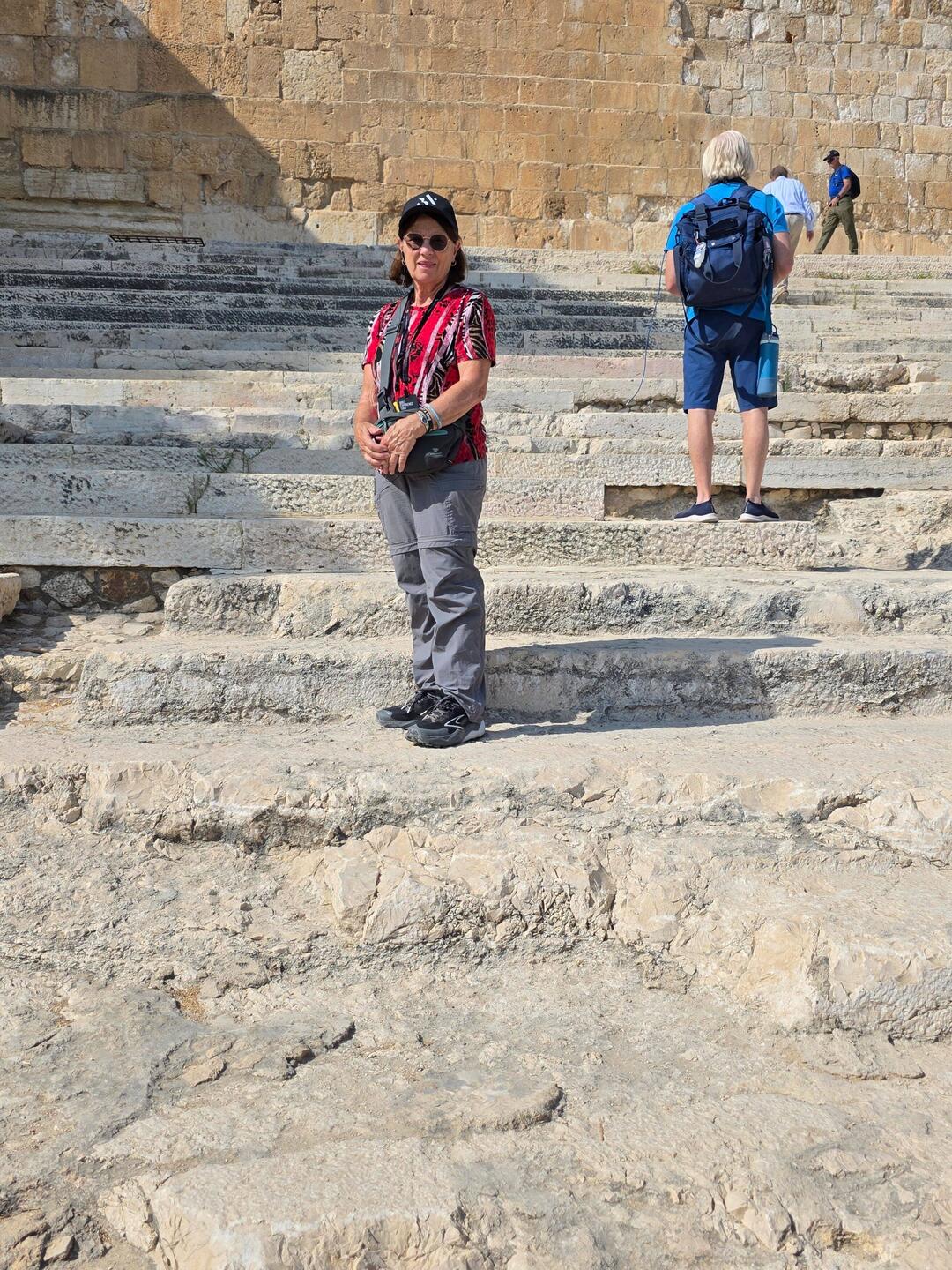 Climbing southern steps that Jesus would have walked up to the old city