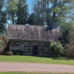 Hyde Log Cabin built 1783, believed to be one of the oldest log cabins in the US