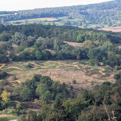 A dirt bike racetrack being created