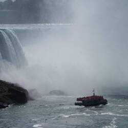 Tour boat heading into the mist