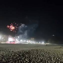 Die Fans aus Chile feiern ihre Mannschaft am Vorabend - Copacabana