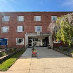 St Mary Hospital School of Nursing. Zoom in over the door.