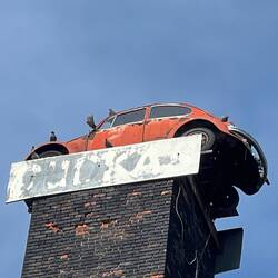 Looks like a few pigeons live up there as well.