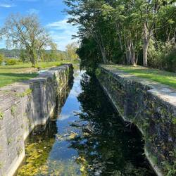 Another view of the old locks with the current canal/river upper left corner of photo