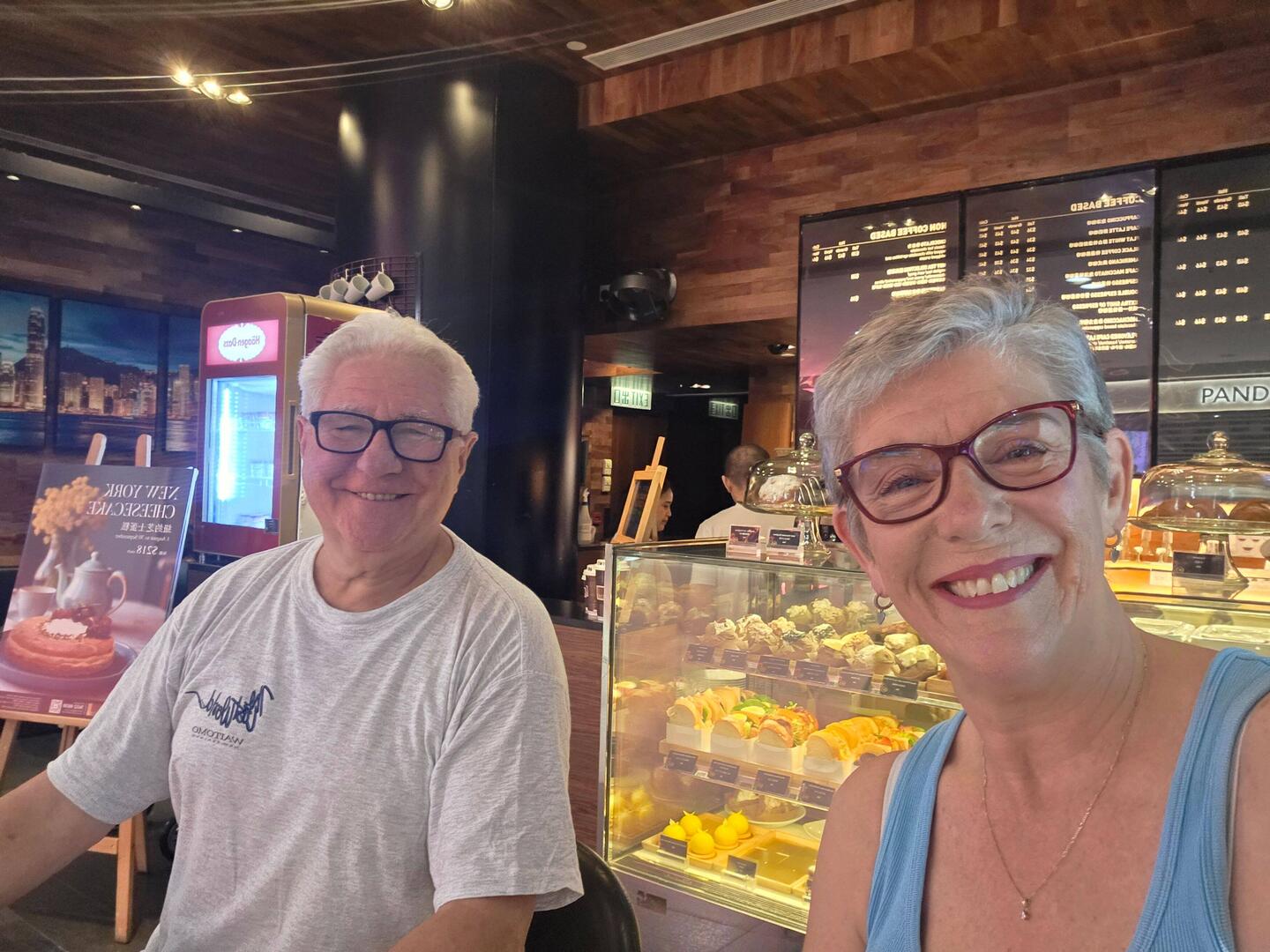 Hong Kong Mall, filling in time drinking coffee