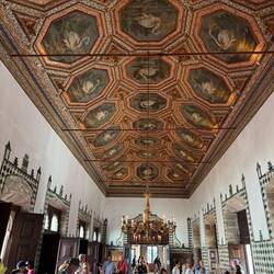 There are 27 swans on the ceilings as one of the princesses was 27 when she married, very old