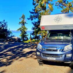 Stellplatz von letzter Nacht am Lake Tahoe
