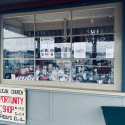 The local Op shop. Full of used and second-hand items, bric-a-brac, clothes and curios