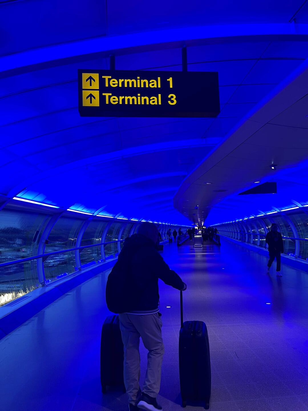 First trudge of the day in an eerie blue light!