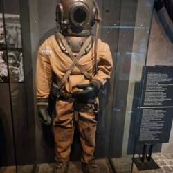 The divers suit for retrieving the boat (1961)
