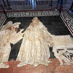 Lehrszene, mit antiken Philosophen, Propheten oder Sibyllen dargestellt, die Weisheit an die K