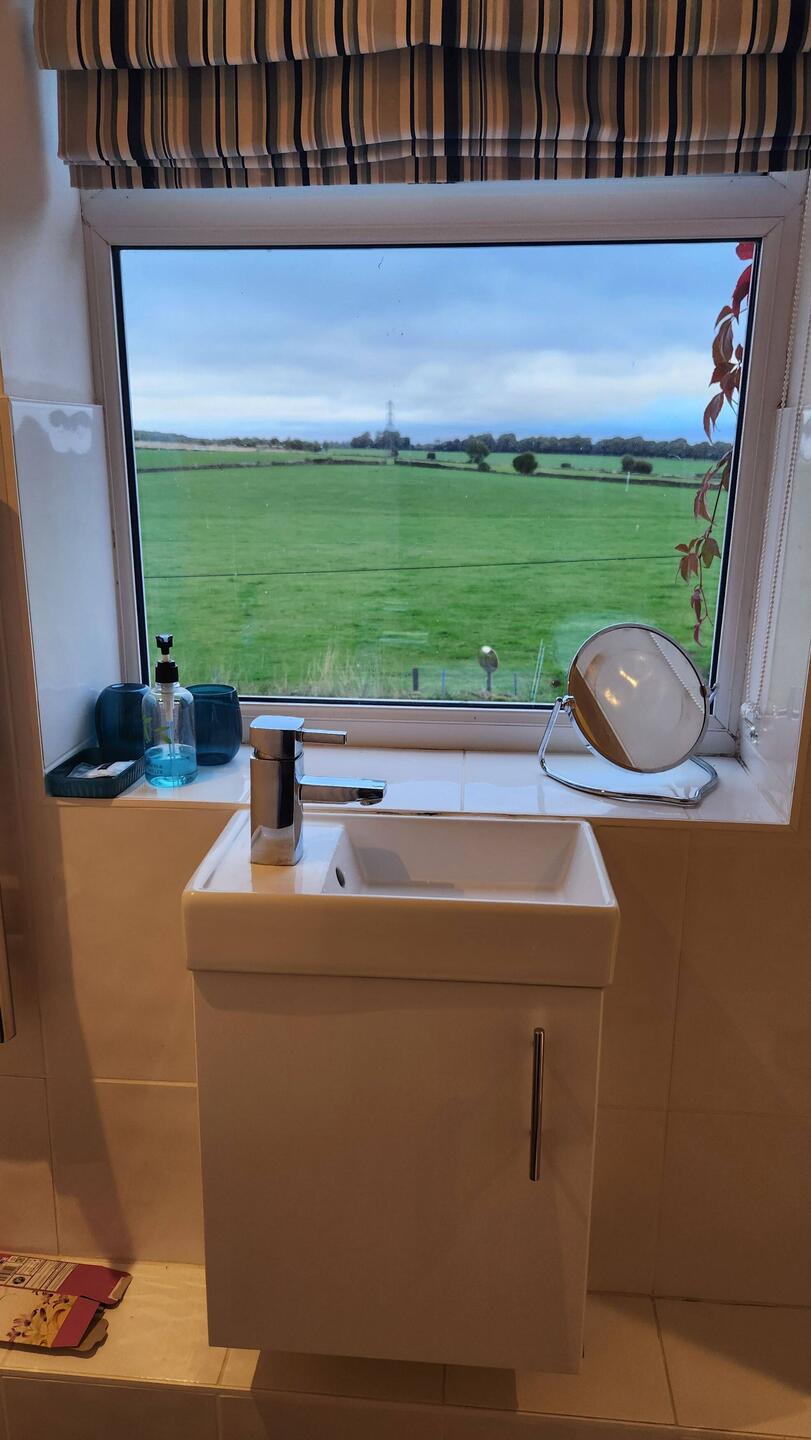 View from our Windylands B&B. Notice the petite sink!