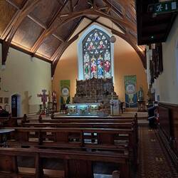 St Patrick's Church wollte der Mesner grad zusperren. So hatten wir noch ein nettes Schwätzchen.