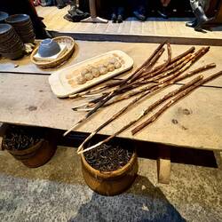 Viking bread ready to be cooked over the fire