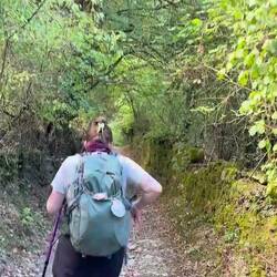 Starting the walk out of Zubiri.