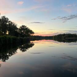 Sunset view from our boat.