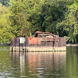 Not sure what this is. In the middle of the river just past lock E14.