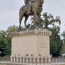 Statue of Mircea the Elder, the most important Wallachian ruler during the Middle Ages