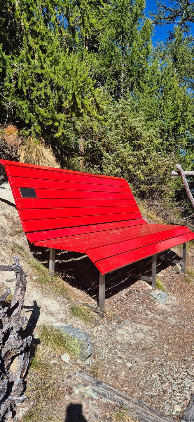 E Riesebänkli, do bi en Gartezwärgg