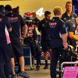 Franco Colapinto with his helmet on