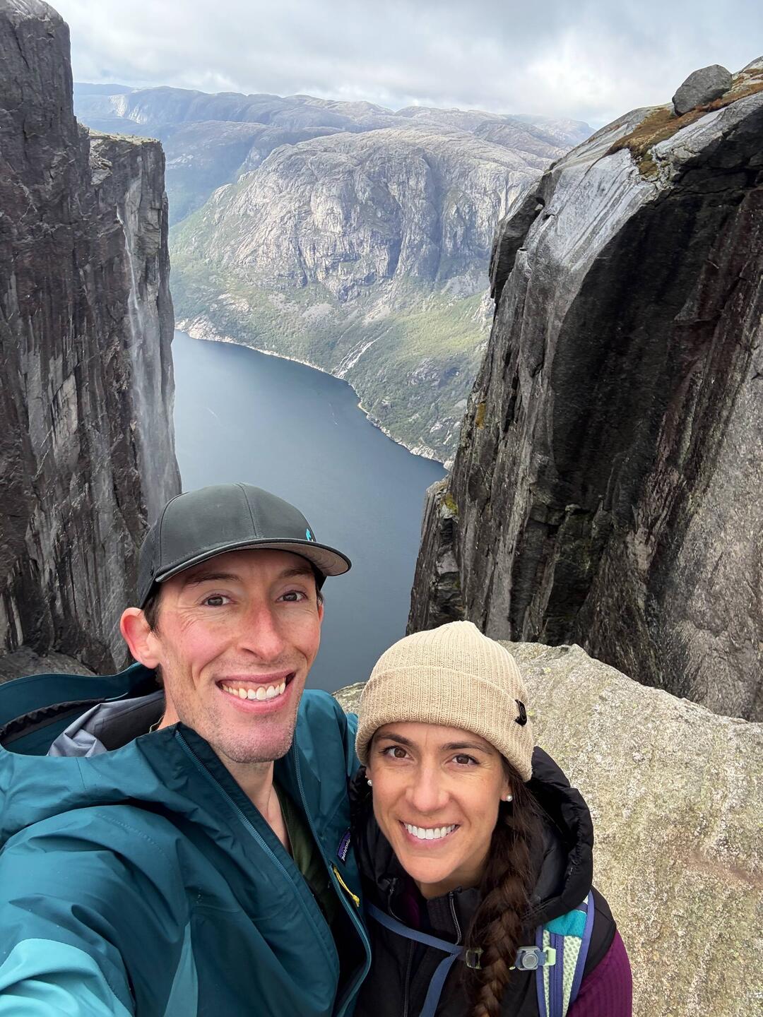 Us overlooking the fjord