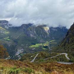 Starting our hike, a bit cloudy but not too bad!