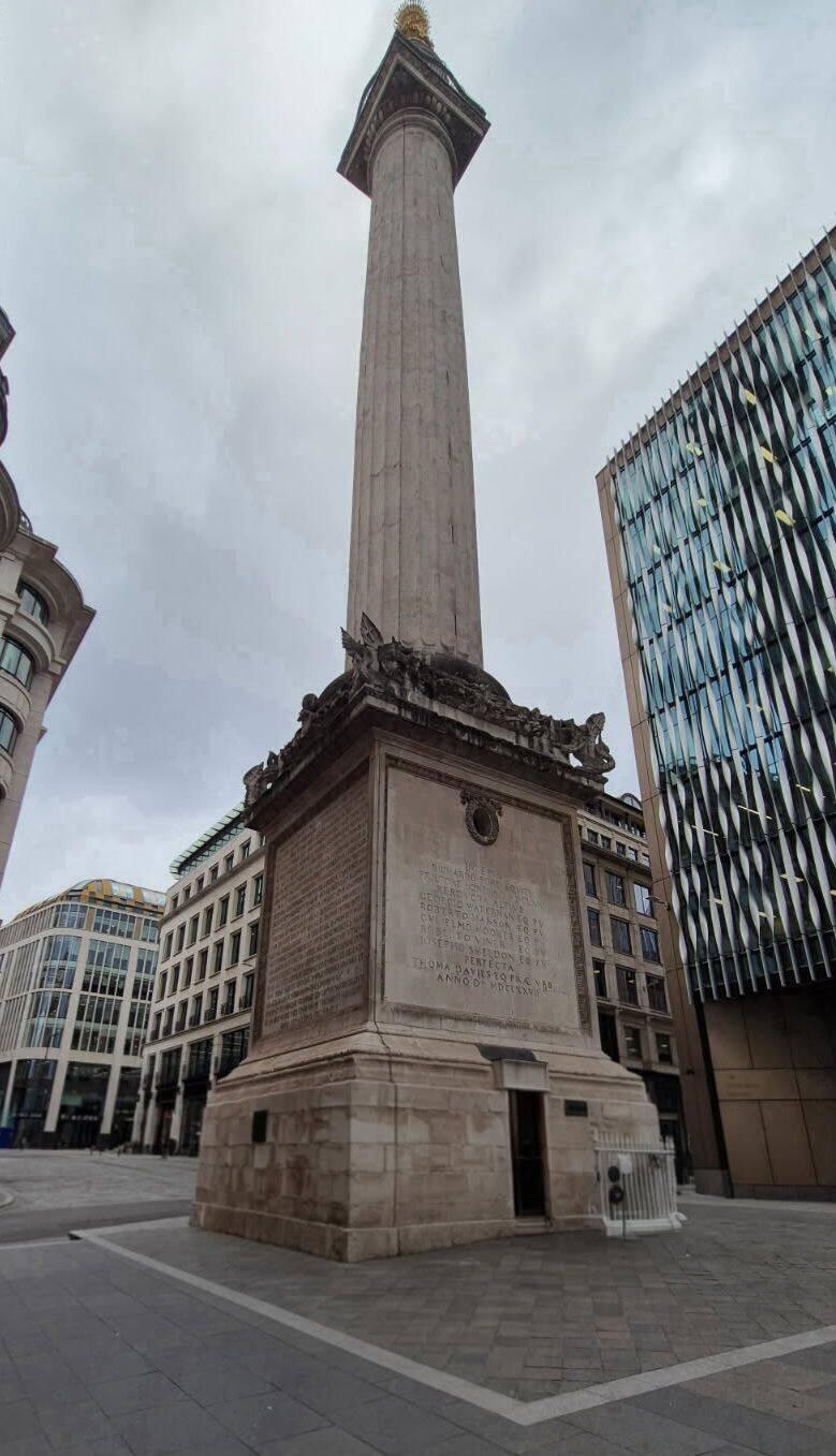 The Monument, built in 1667 to commemorate the Great Fire of London