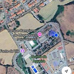 Vista de pájaro del Camping Mogadouro