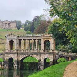 The Palladian Bridge below, with the mansion above