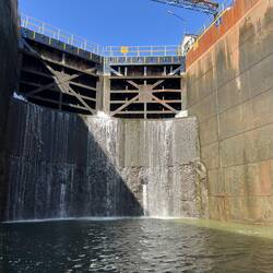 Lock's lift is 40.5 feet, so the walls are pretty high when you are at the bottom of the lift.