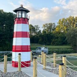 Frankfort Lighthouse. C-Traveler in the background.