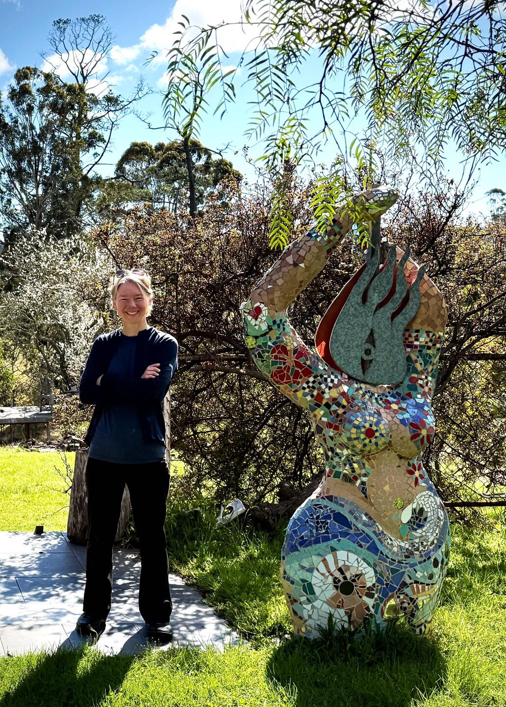 Sunny morning in the hotel garden.