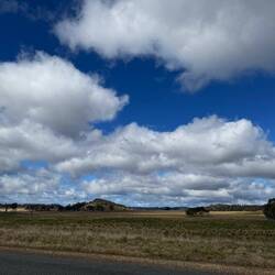 Fluffy clouds on a glorious wide-skied day