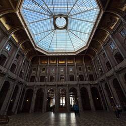 Glass dome over the central atrium