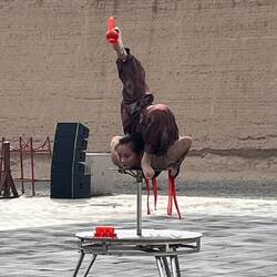 Contortionist pouring tea - no, I haven't tried it!!