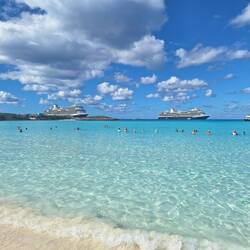 Two ships at the island today - Koningsdam and Rotterdam
