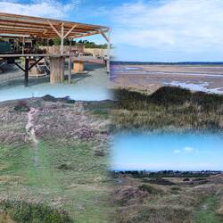 Entlang der Küste bei Ebbe an einer schönen Bar