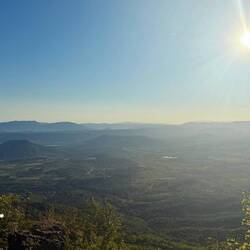 Belle vue, avec le soleil couchant pour le retour du trail