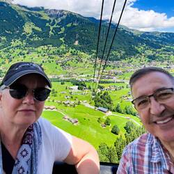 Heading up on Eiger Express ... the world's most modern tri-cable gondola — Switzerland.