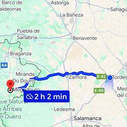Nuestro recorrido de hoy, entré Mogadouro y Valladolid