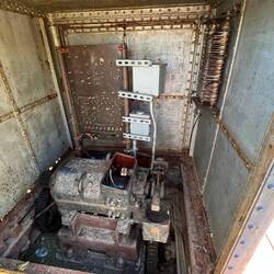 Machinery inside one of the "boxes" at the side of the lock, I assume that works the gate.