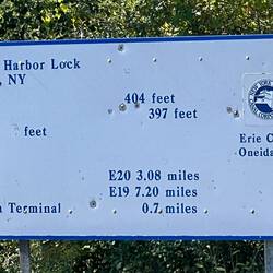 Sign next to the Utica Harbor Lock