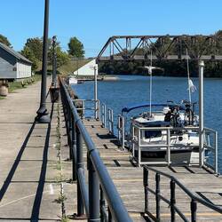 C-Traveler tied up at the Rome, Bellamy Harbor Park.