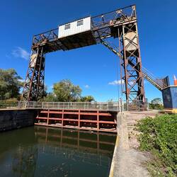 Looking at the lift gate from inside the lock area