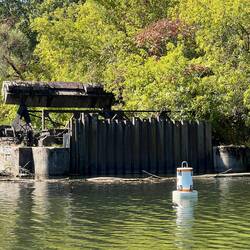 Old tainter gate at the spillway by nine-mile creek