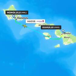 Routing of HA556 as captured on FlightRadar24.