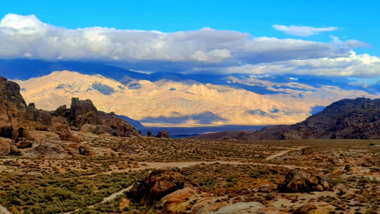 Blick auf die Ebene und die Beveridge Berge