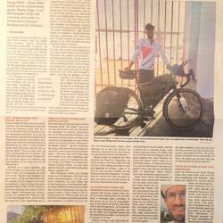 der Zeitungsbericht über meine Reise 😜
