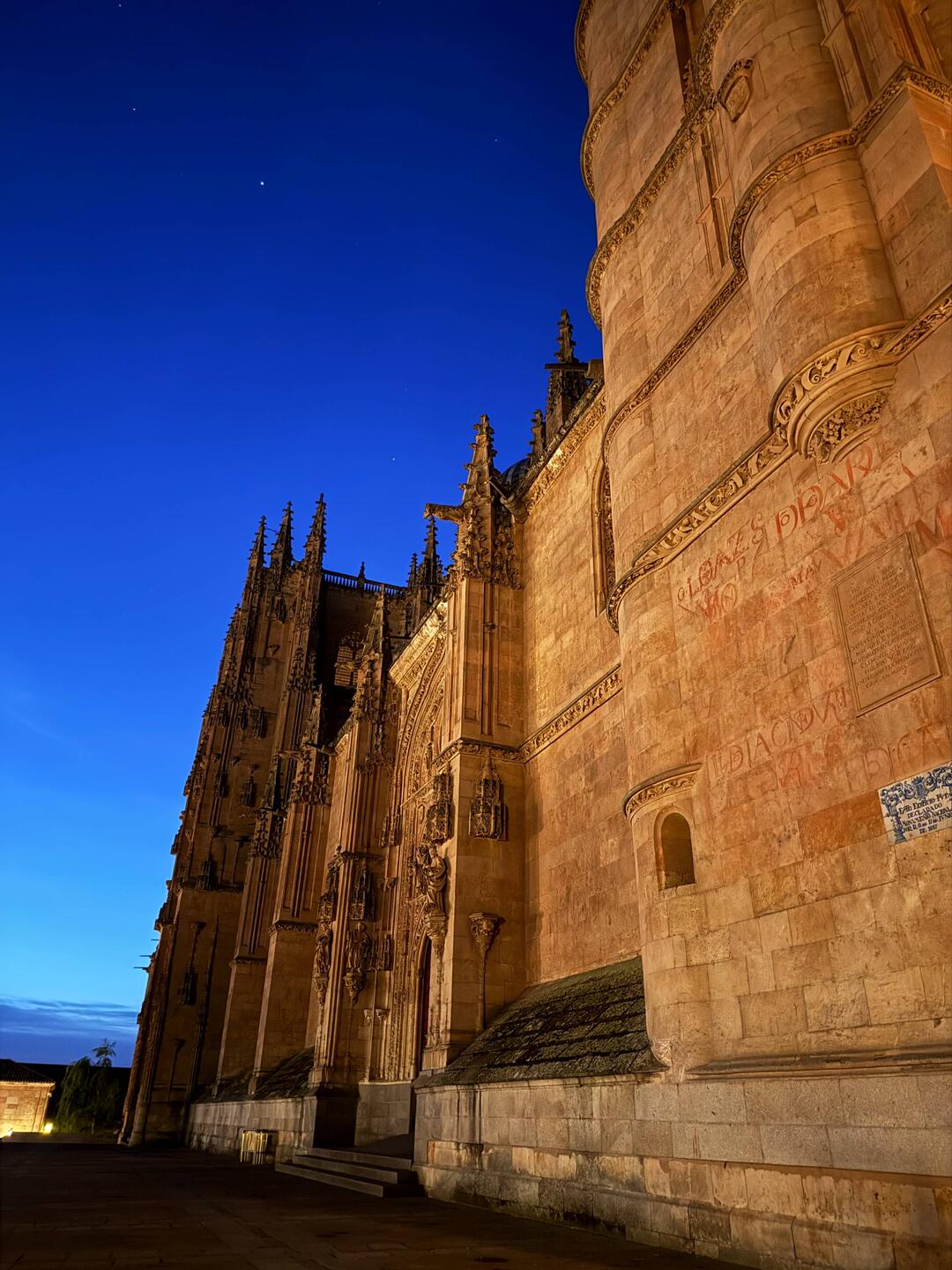 Pre dawn view of the old cathedral in Salamanca