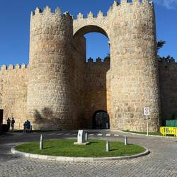 Avila city walls. There are 88 of these round turrets